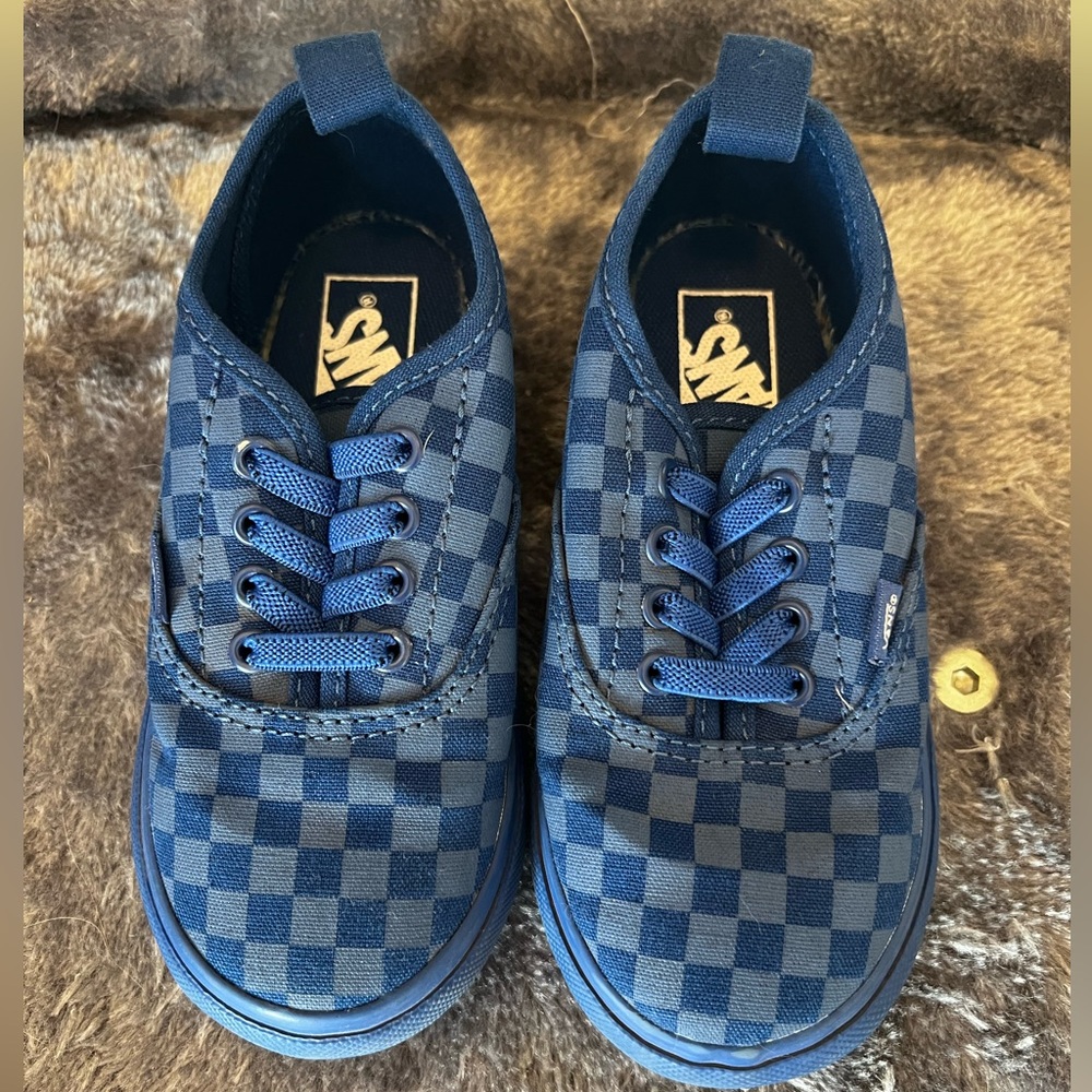 Toddler blue checkered vans